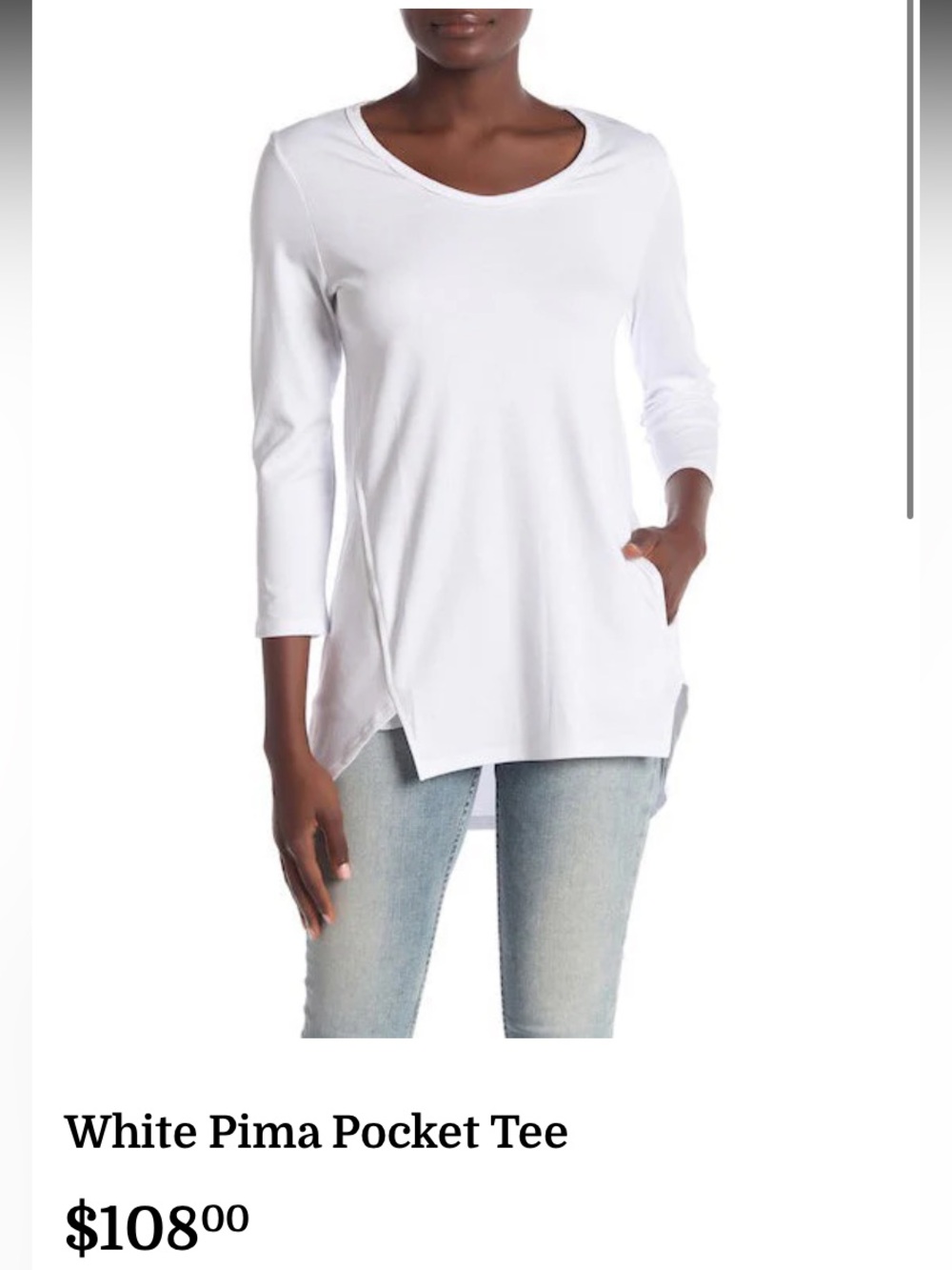Beyond Threads Women's White Long-Sleeve Pocket Tee